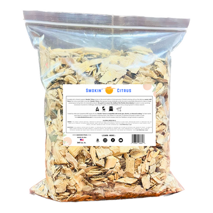 Smokin' Citrus - Premium Natural Citrus Wood Chips (2.3 Lbs, 360 Cu In)